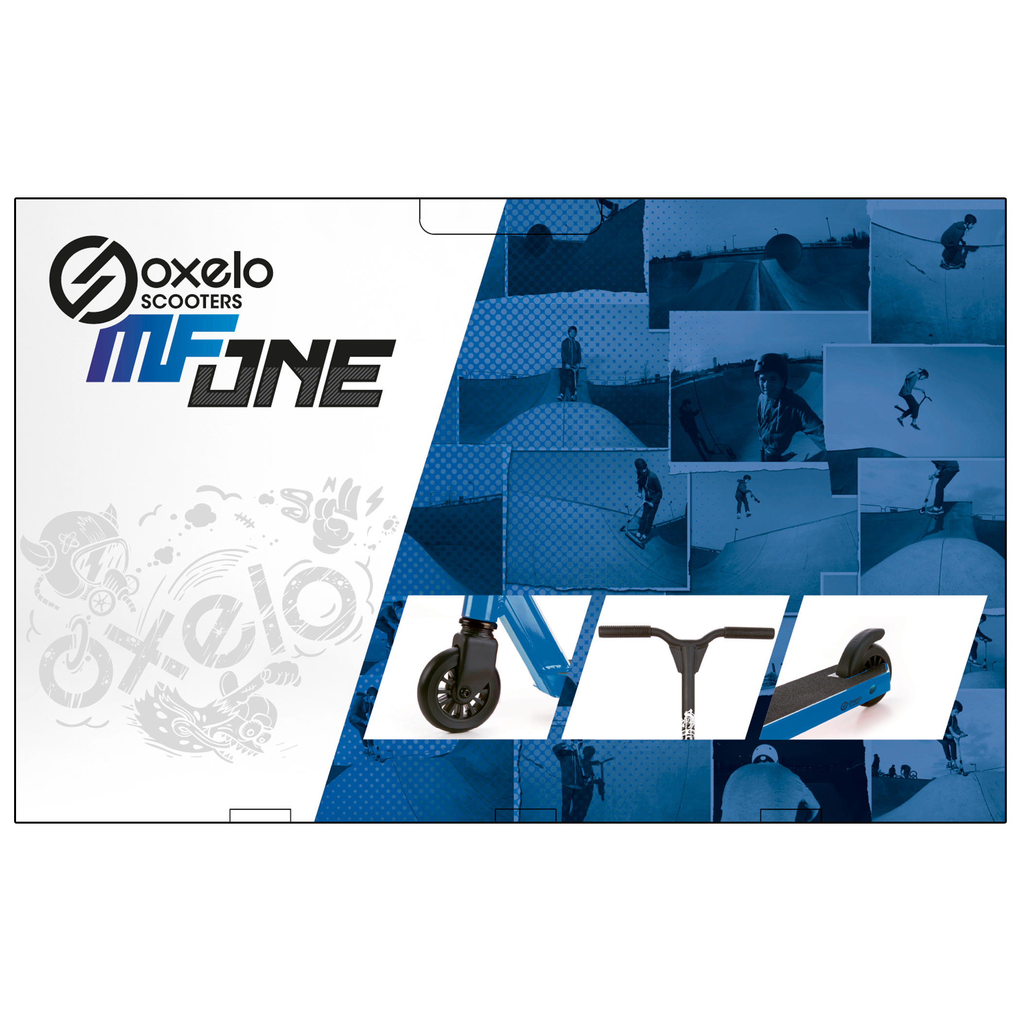 Segunda vida - Patinete Scooter Freestyle Niños Oxelo MF One Azul 11/12