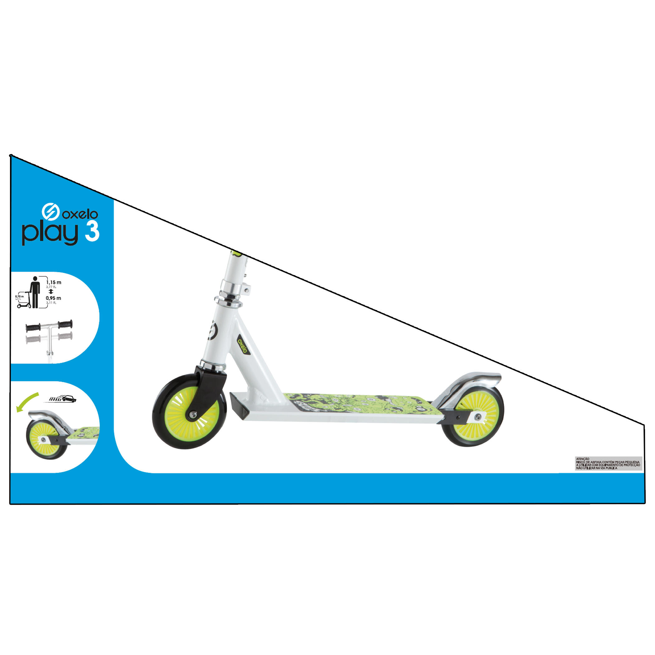 Segunda vida - Patinete Play 3 Niños Blanco/Fluo 5/5