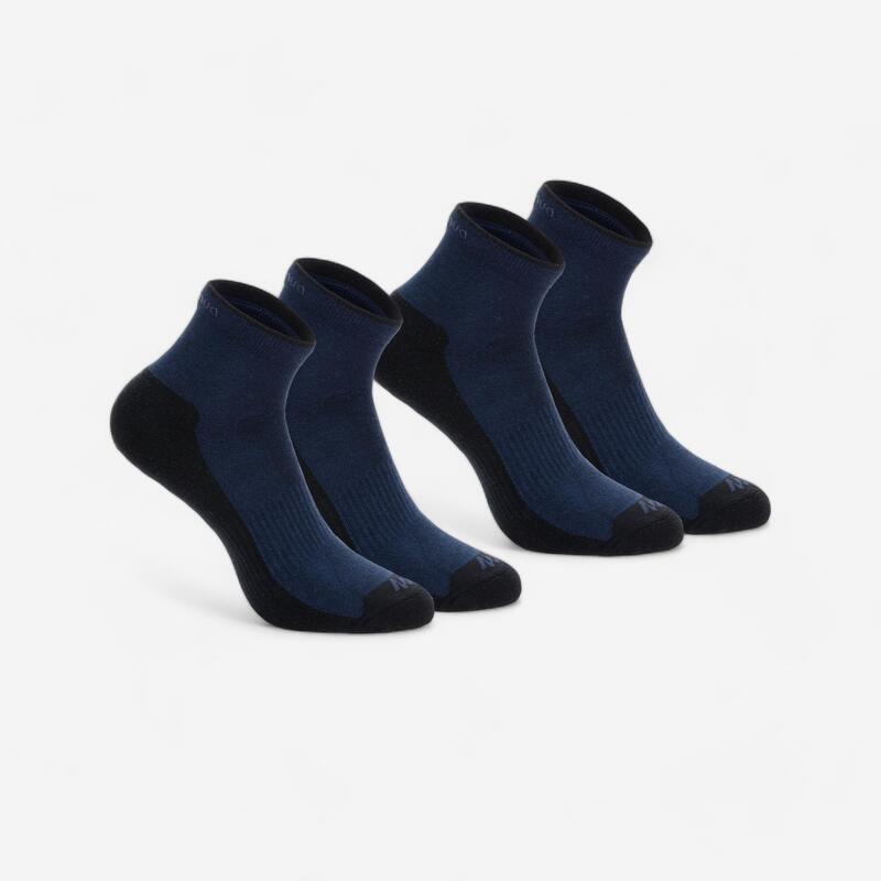 Chaussettes randonnée nature NH100 Mid marine X 2 paires
