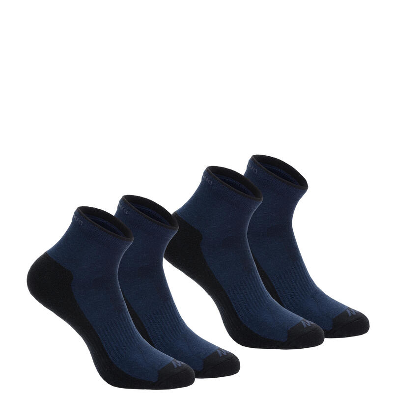 Turistické polovysoké ponožky NH100 tmavě modré 2 páry