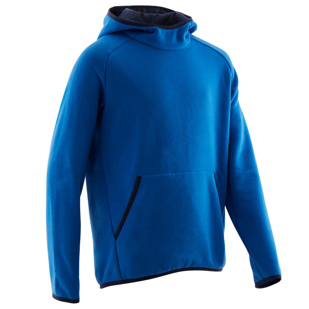 Ζεστό φούτερ αγοριών gym 100 - απλό μπλε