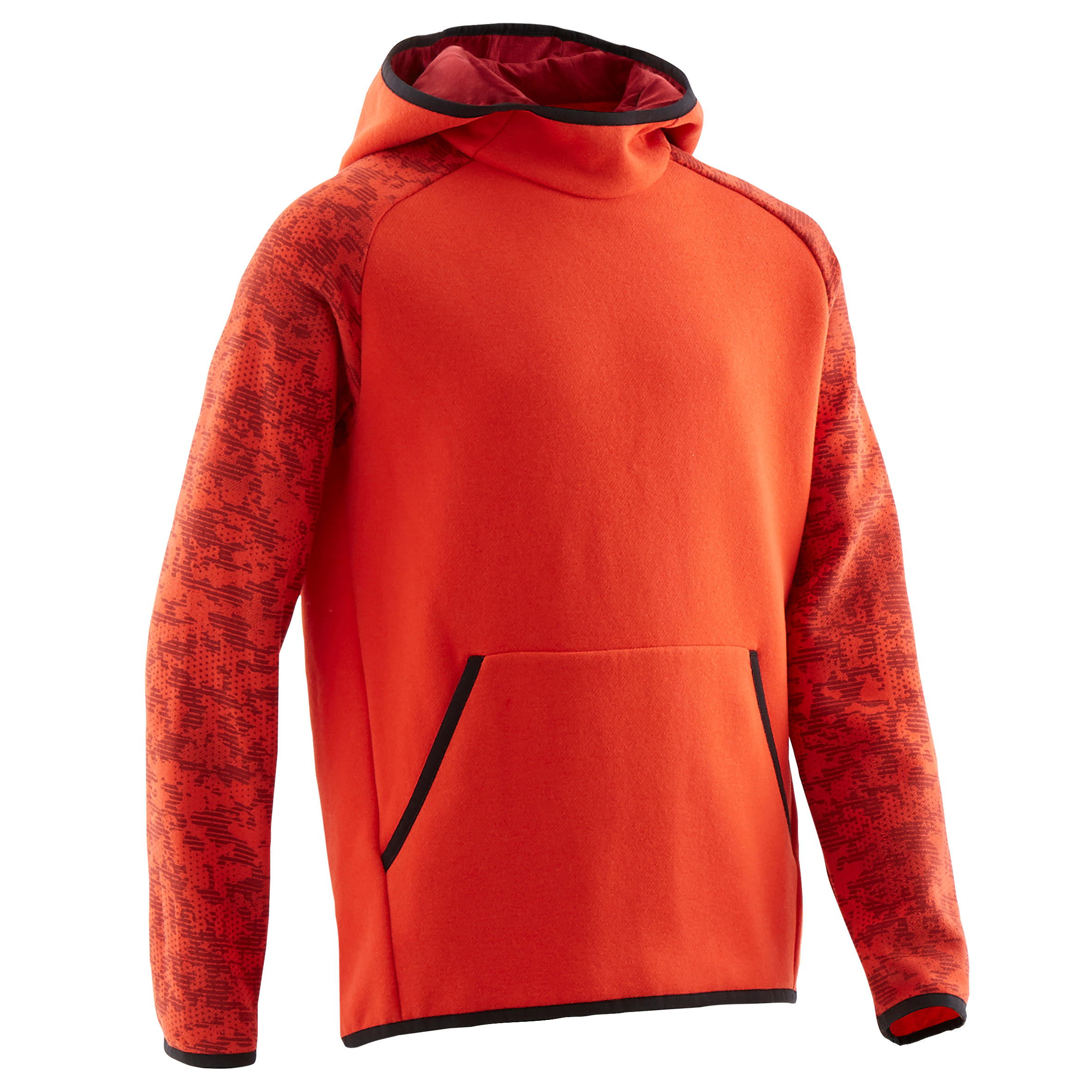 Sweat Chaud Hoodie Chaud Homme Boys' Gym Warm Hoodie 100 Red/Print