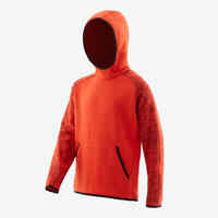 Boys' Gym Warm Hoodie 100 - Red/Print on Sleeves