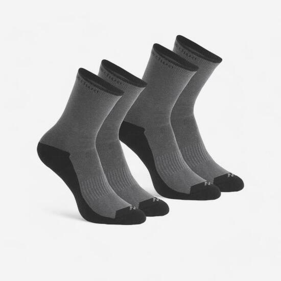 Chaussettes randonnée nature gris - NH100 High - X 2 paires
