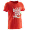 Chlapčenské tričko 100 na cvičenie červené s potlačou 