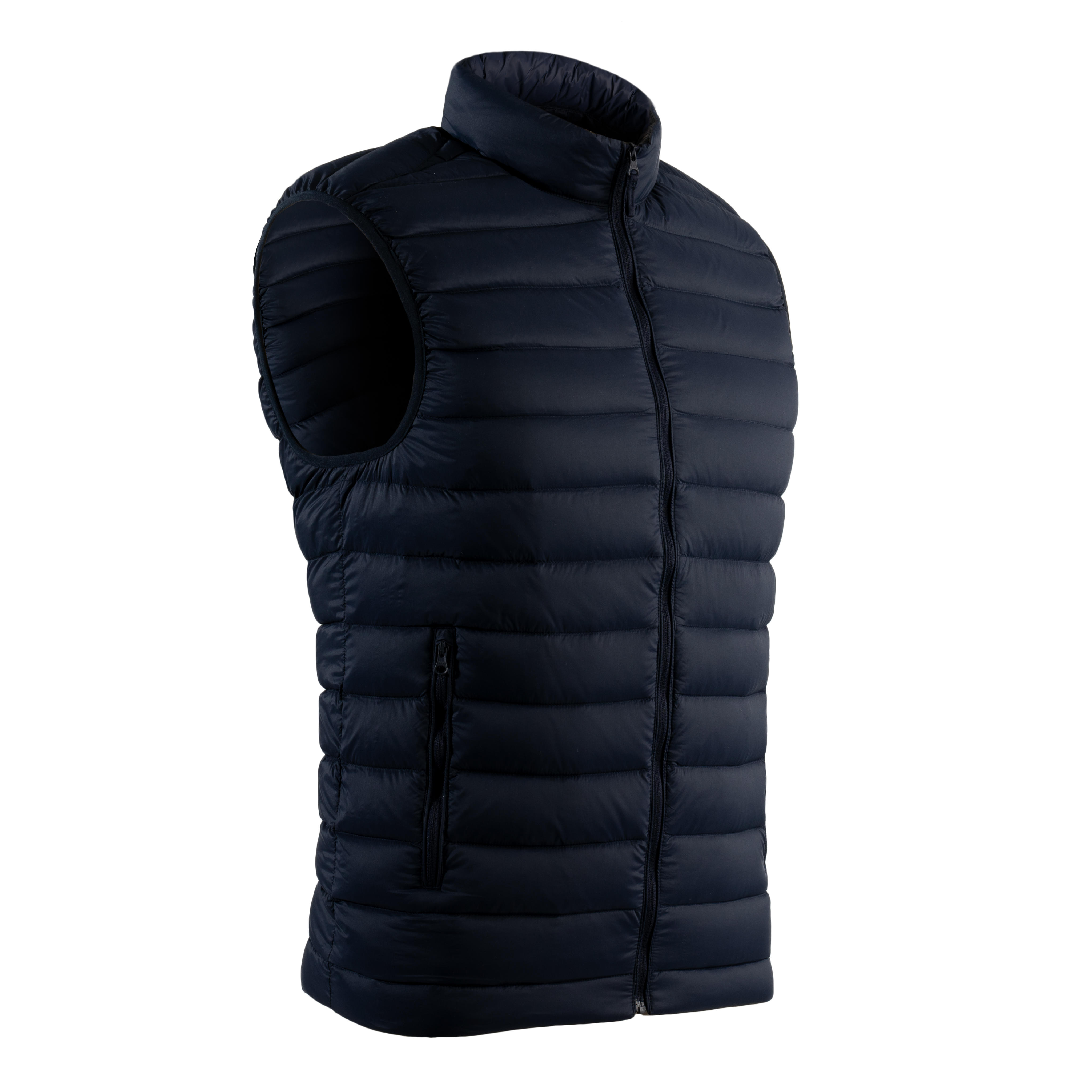 Men s Golf Sleeveless Down Jacket MW 500 Navy Blue Asphalt blue Inesis Decathlon