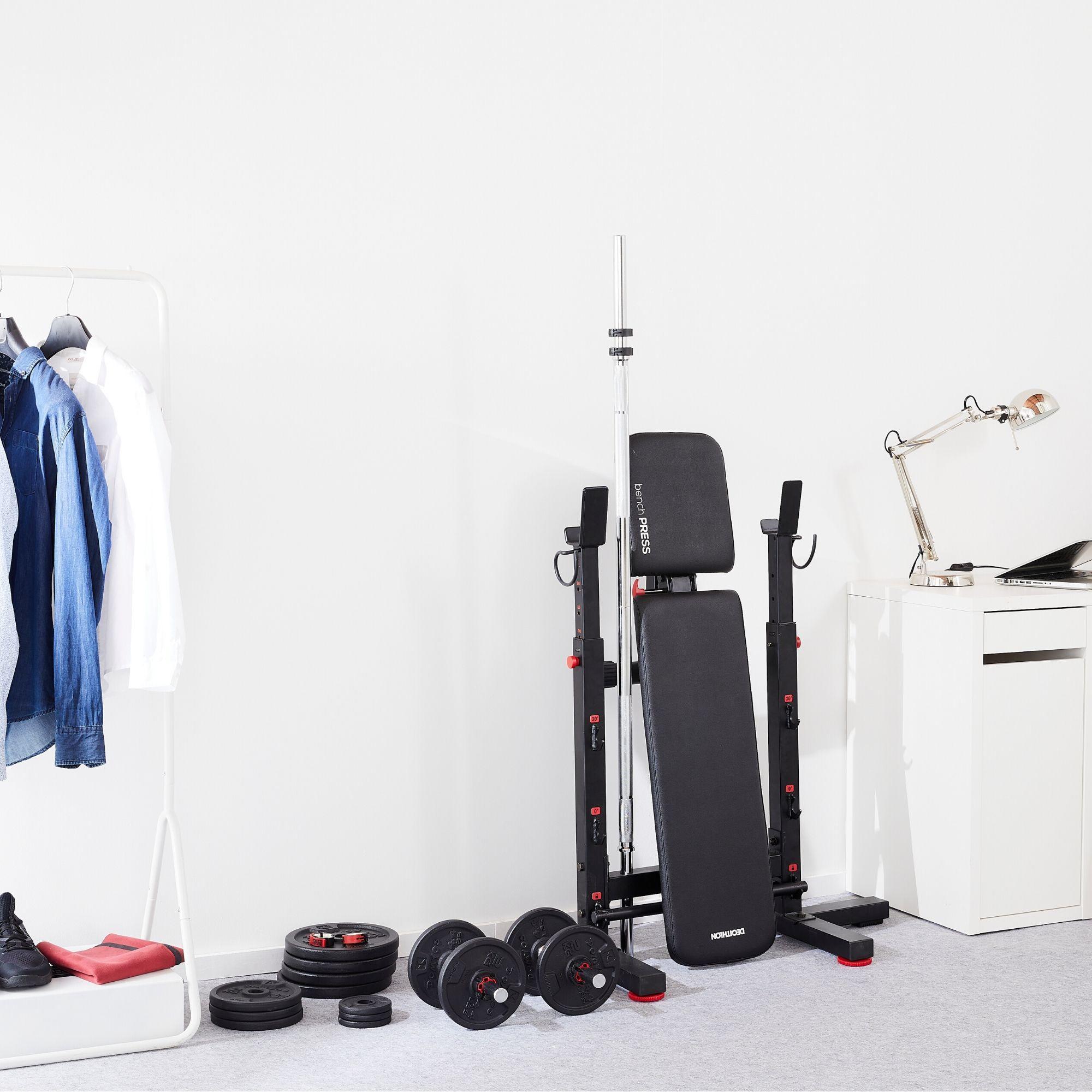 Banco musculaci n con rack plegable Corength Decathlon