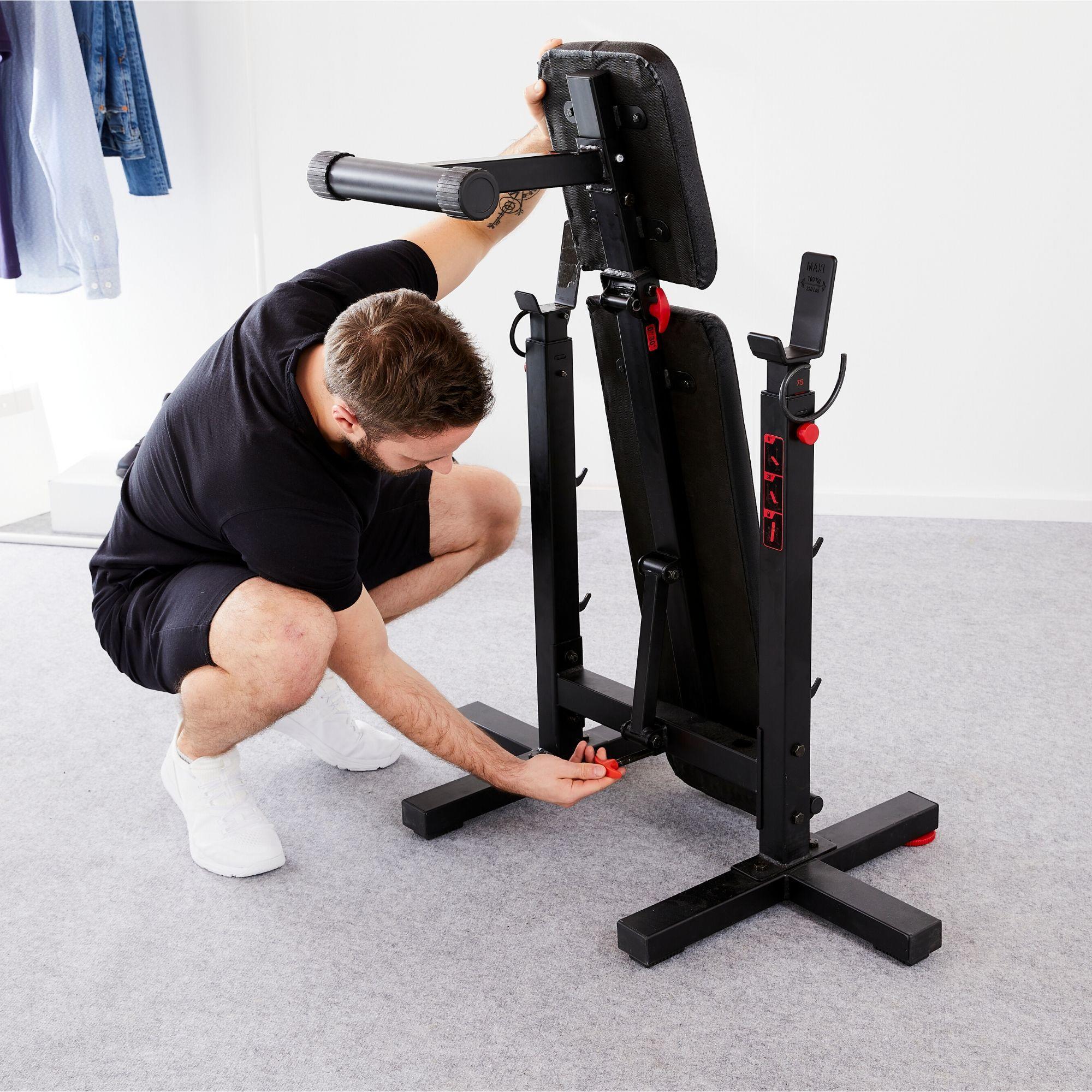 Banco musculaci n con rack plegable Corength Decathlon