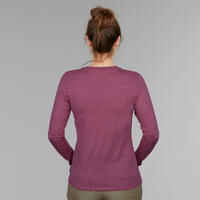 Moteriški merino vilnos marškinėliai „Travel 100“, purpuriniai