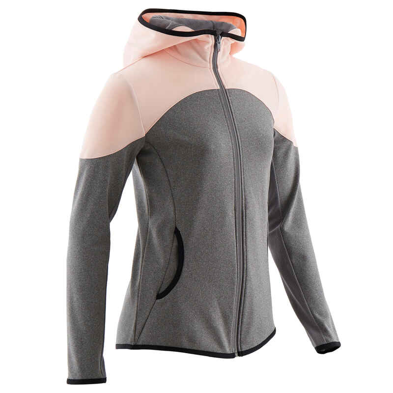 Sweatjacke Kapuze Kinder grau/rosa Sweatjacke Kapuze Kinder grau/rosa