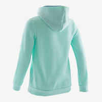 Girls' Warm Fleece Gym Hoodie 100 - Plain Green