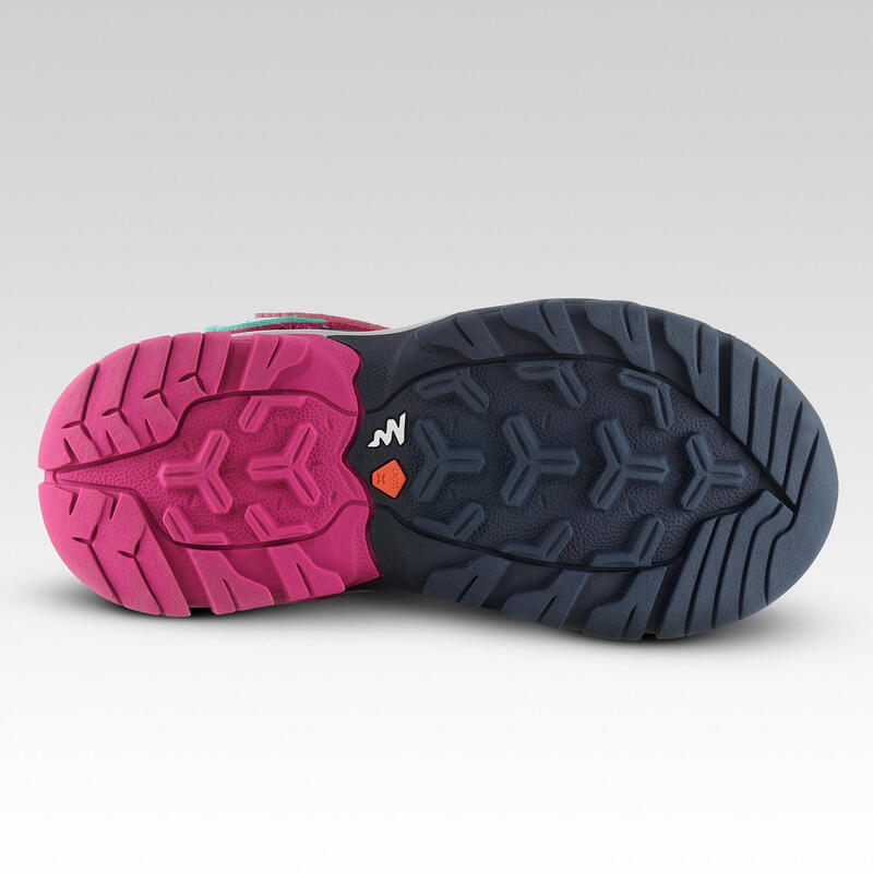 Lage schoenen voor bergwandelen meisjes Crossrock klittenband blauw/roze 24-34