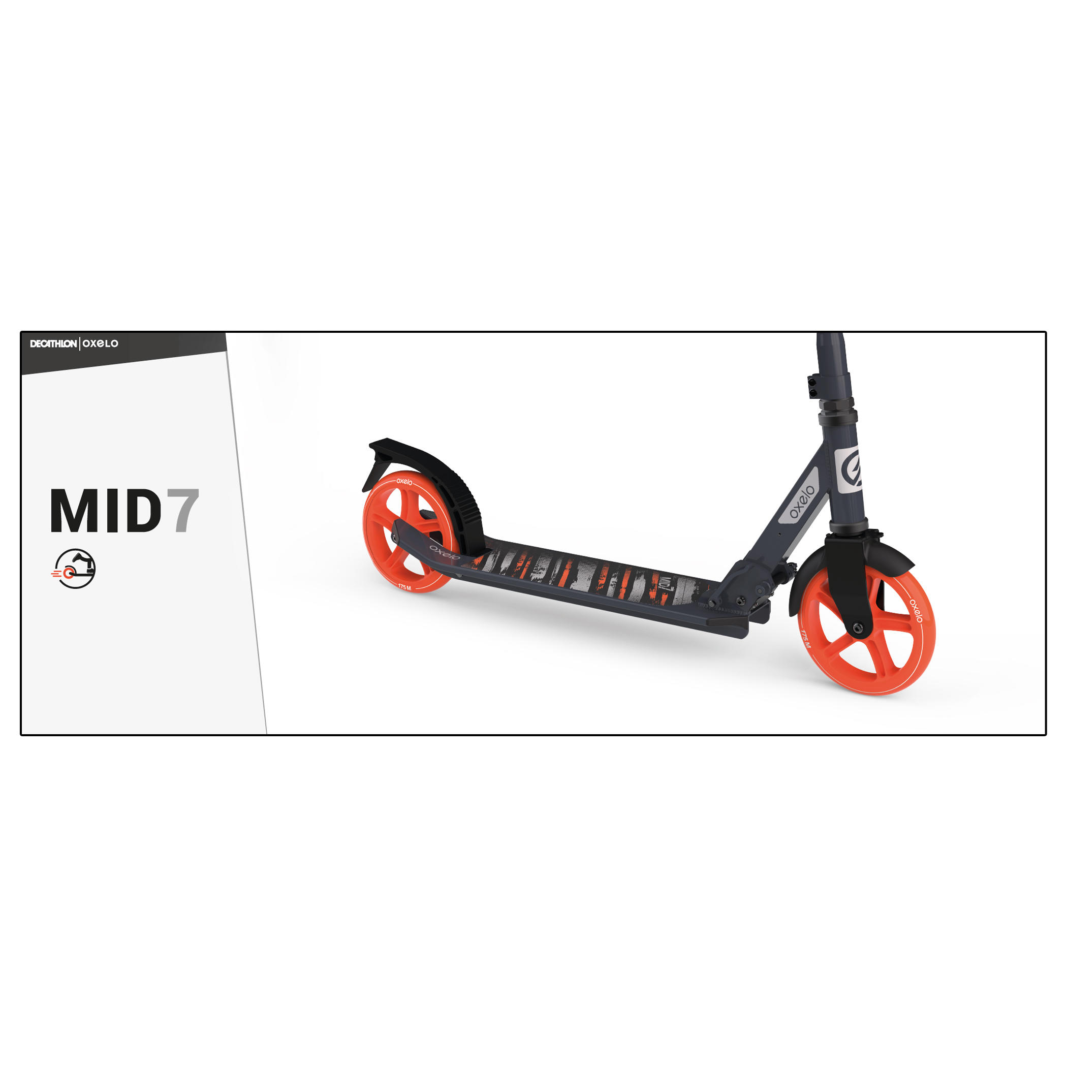 Kids' Scooter with Stand - Mid 7 Orange - OXELO