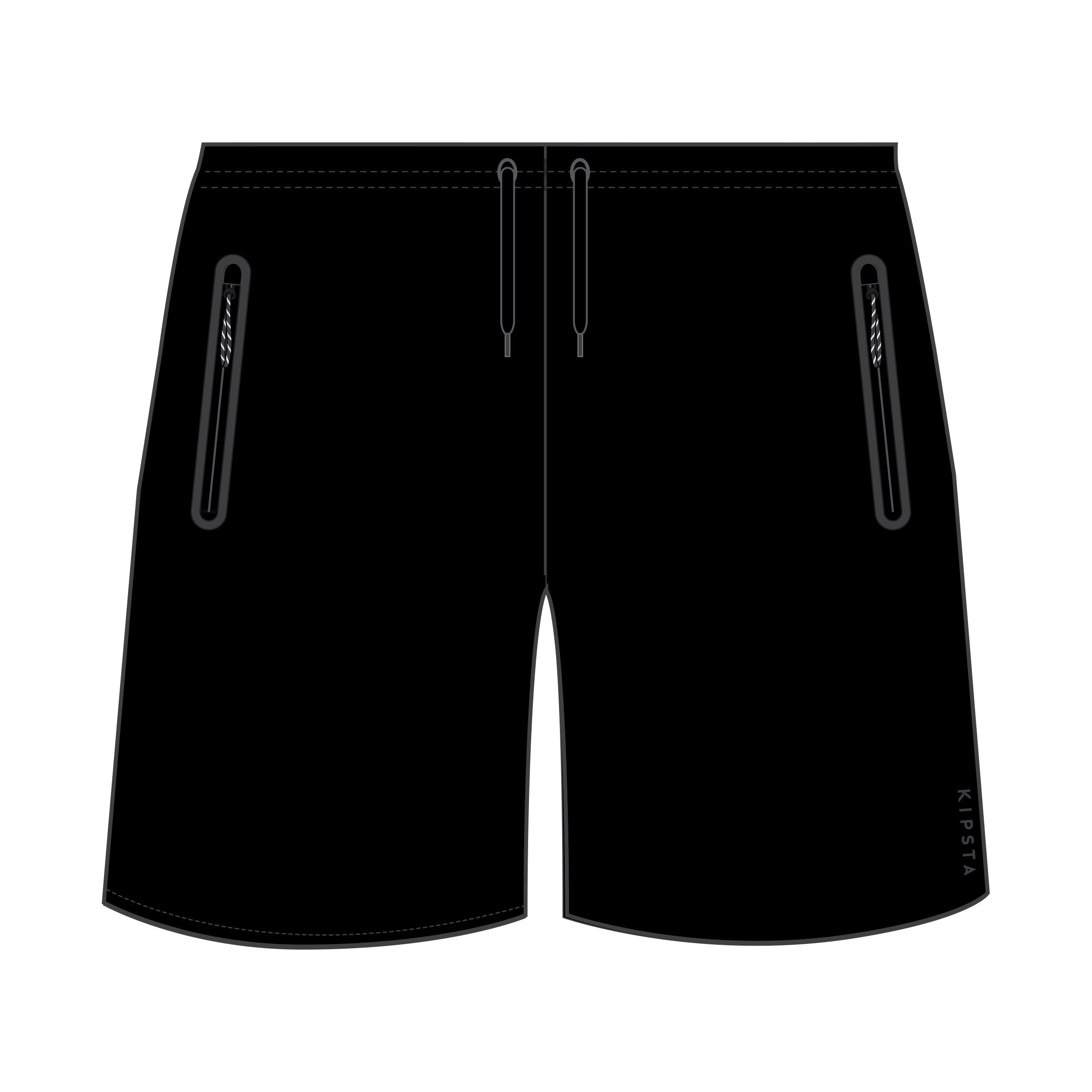 Pantaloncini calcio F500 ZIP neri 9/13