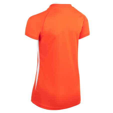 Tinklinio marškinėliai „V100“ mergaitėms, oranžiniai