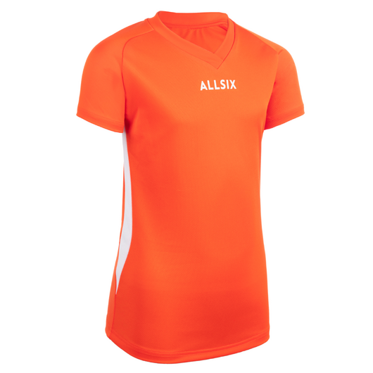 MAILLOT DE VOLLEY-BALL V100 FILLE ORANGE