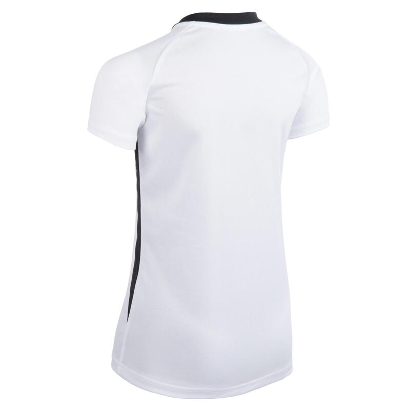 MAILLOT DE VOLLEY-BALL V100 FILLE BLANC