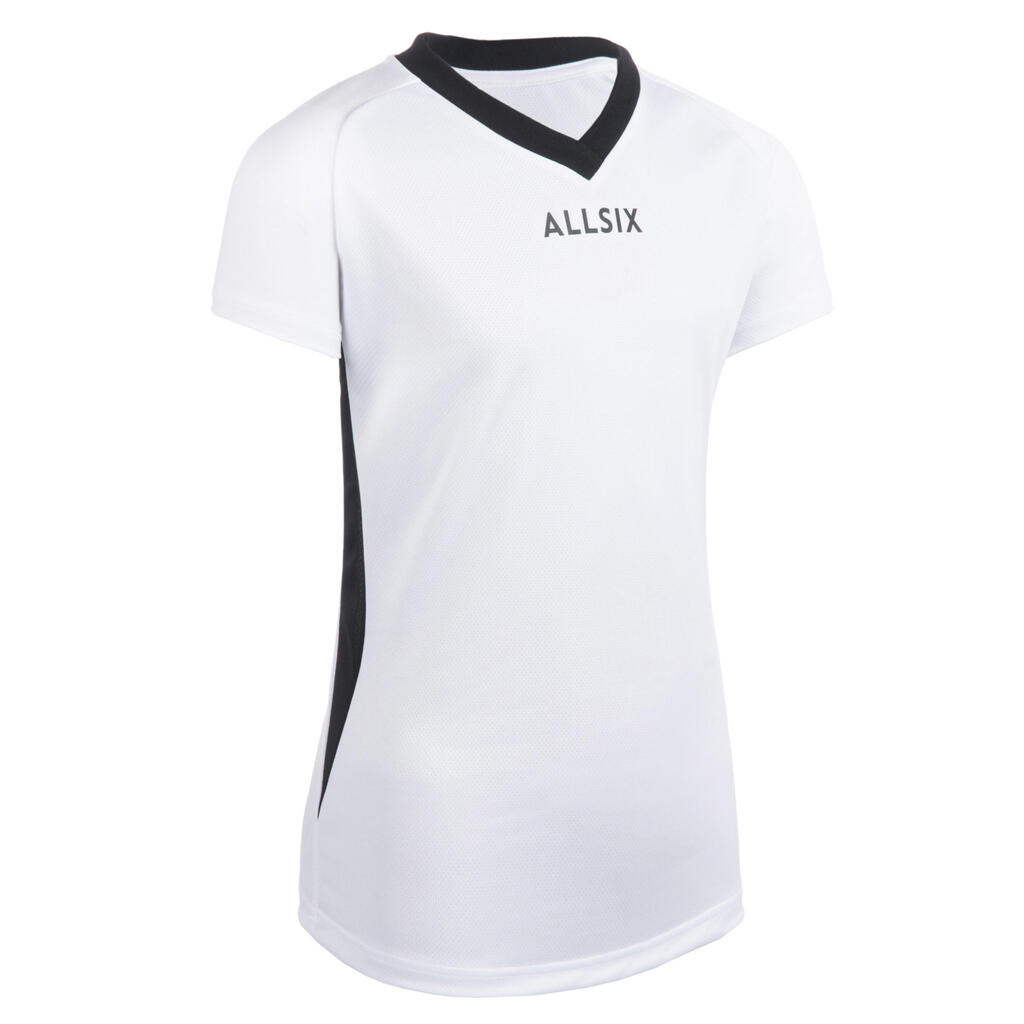 Volleyballtrikot V100 Mädchen weiß