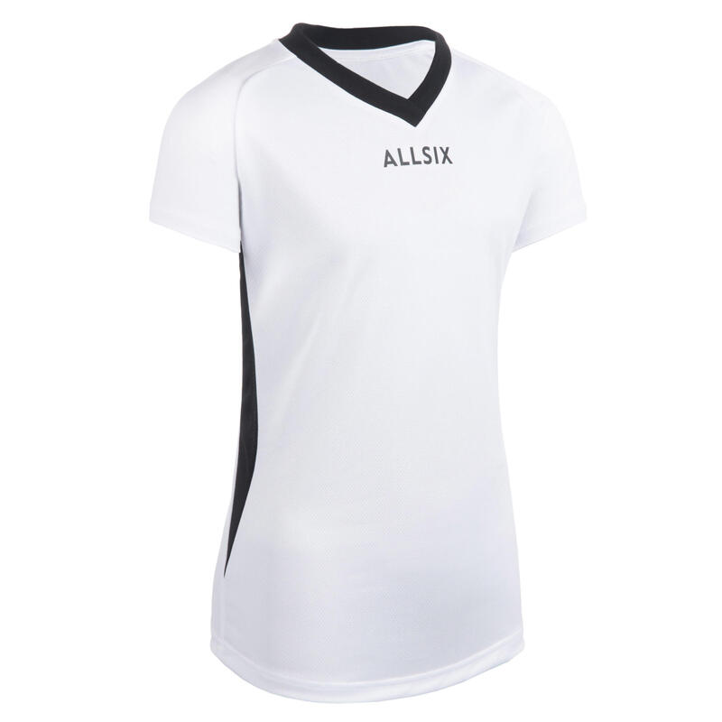 MAILLOT DE VOLLEY-BALL V100 FILLE BLANC