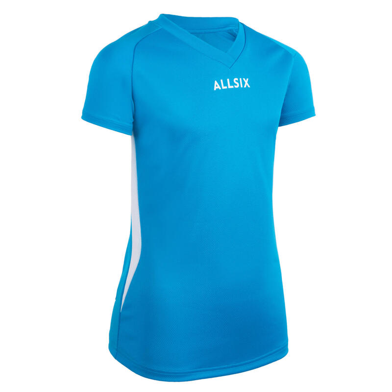 MAILLOT DE VOLLEY-BALL V100 FILLE BLEU