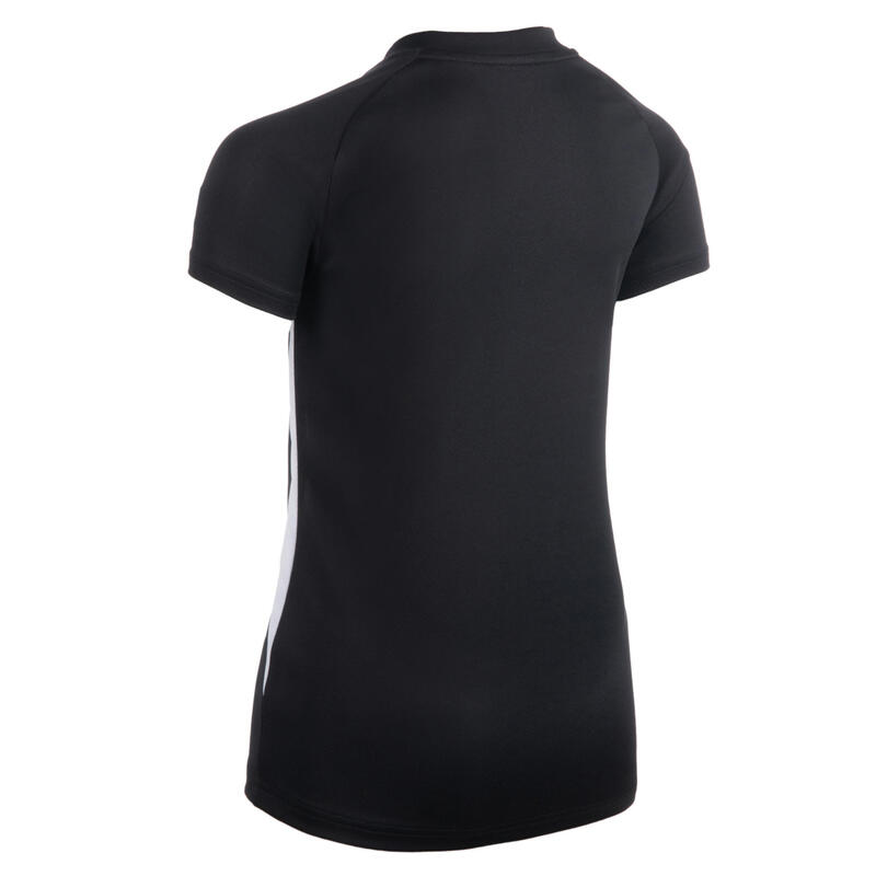 CAMISOLA DE VOLEIBOL V100 MENINA PRETO