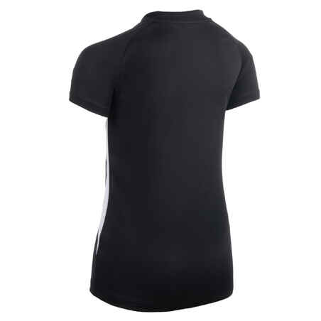 Tinklinio marškinėliai „V100“ mergaitėms, juodi