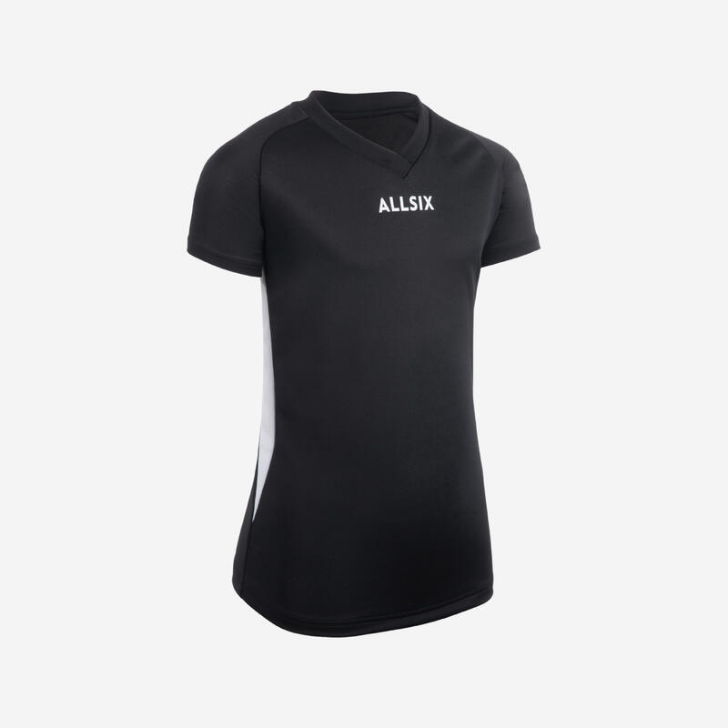 Koszulka siatkarska dla dziewczynek Allsix V100 czarna