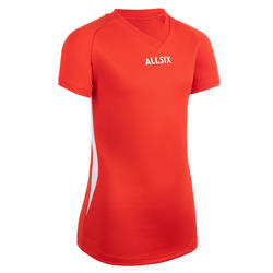MAILLOT DE VOLLEY-BALL V100 FILLE ORANGE
