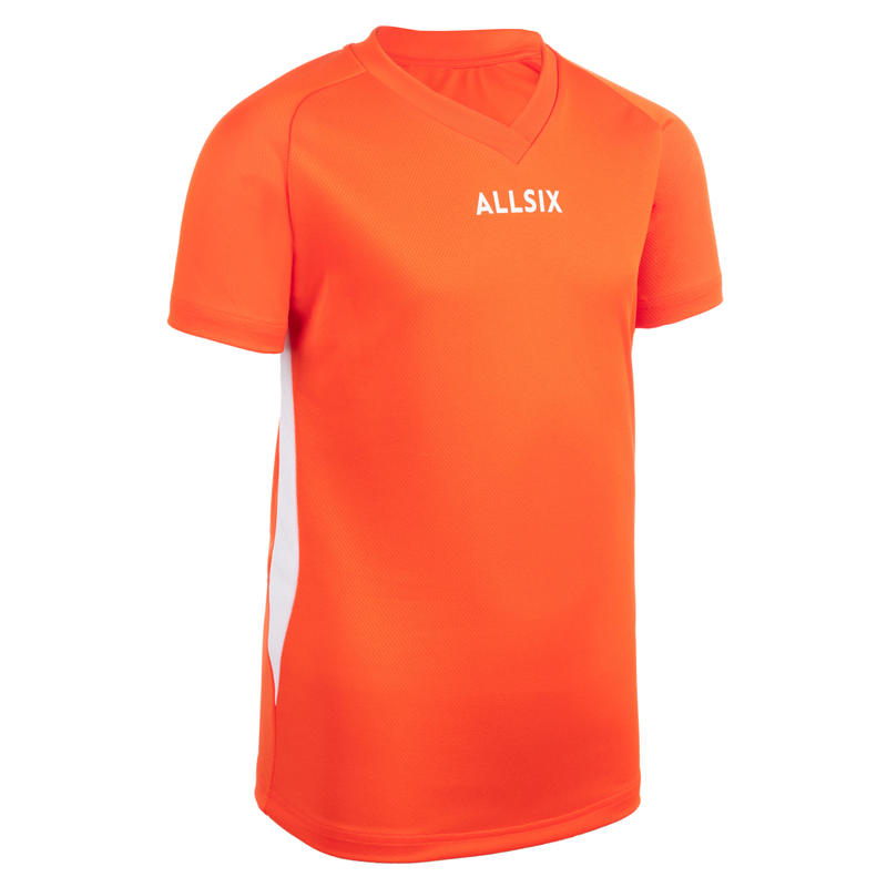 V100 Boys' Volleyball Jersey Orange Decathlon