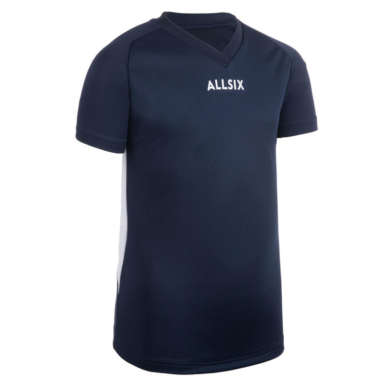 Camiseta Voleibol Allsix V100 Niño Azul MARINO