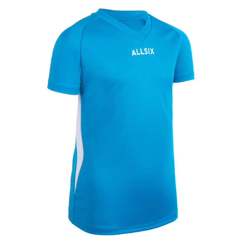MAILLOT DE VOLLEY-BALL V100 GARÇON BLEU