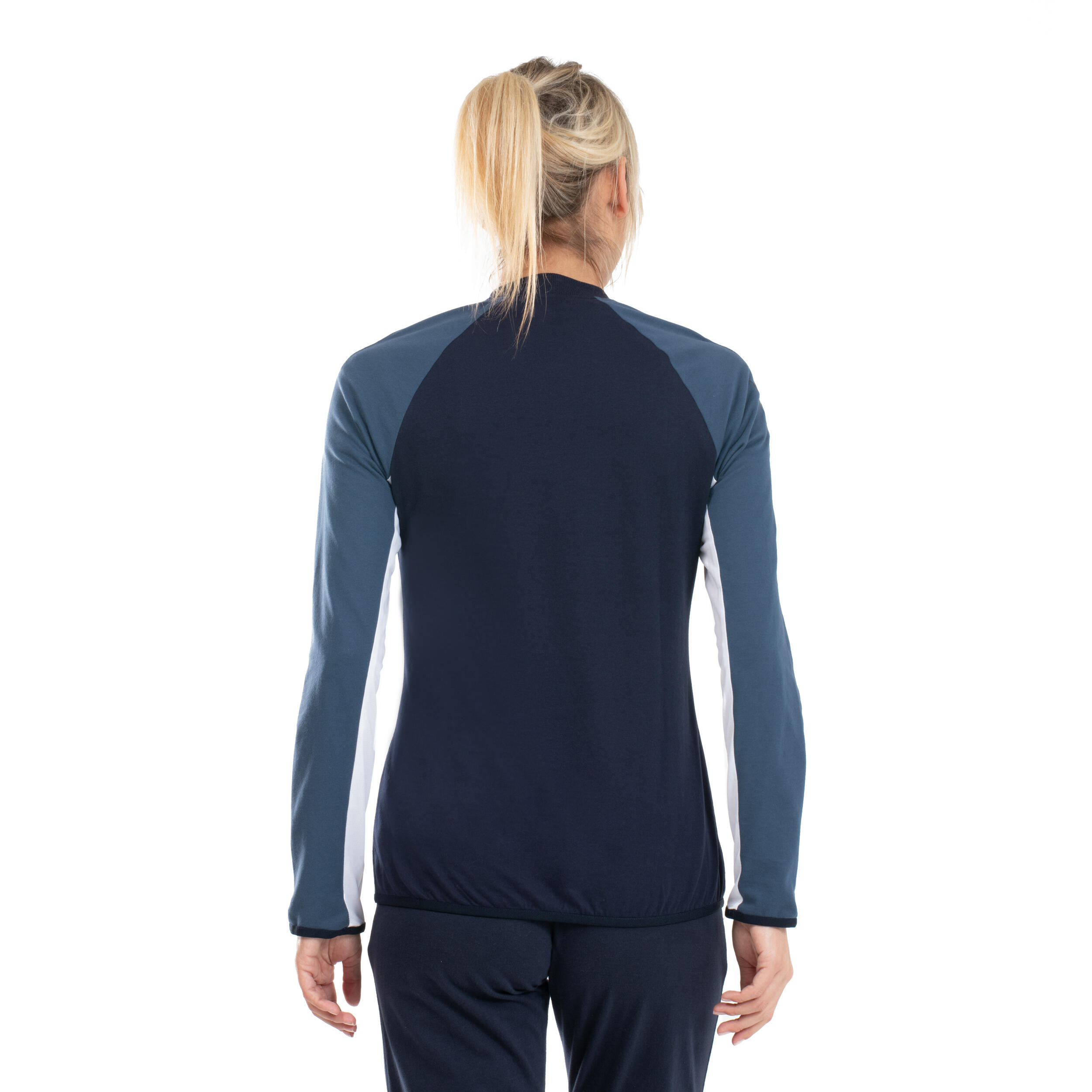 JAQUETA DE VOLEIBOL DONA BLAU FOSC I BLAU CLAR  4/7