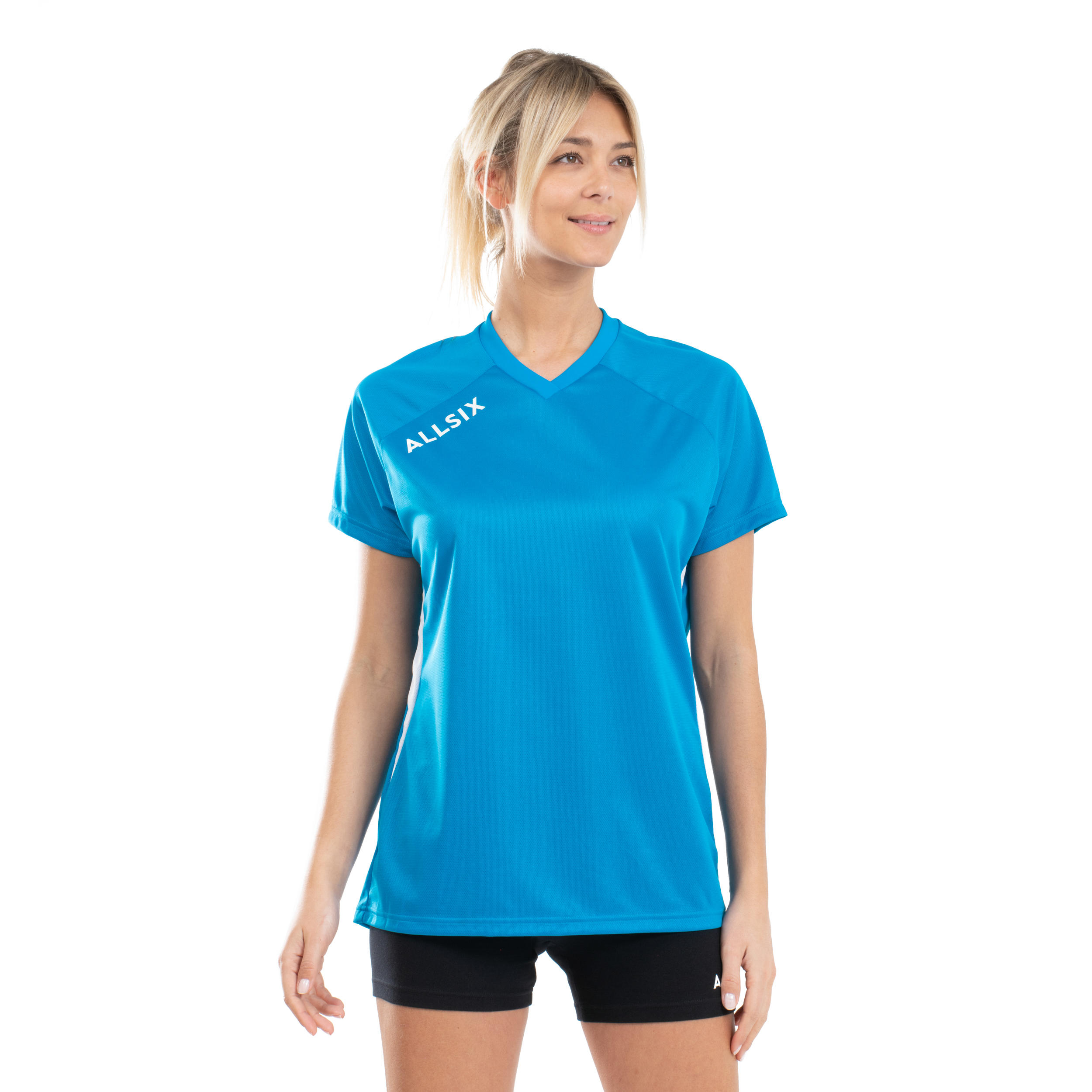 V100 Women's Volleyball Jersey - Blue 3/8