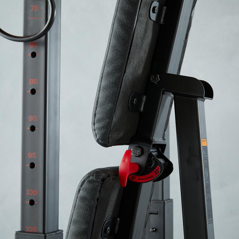 Opklapbare en kantelbare halterbank voor krachttraining met vouwsteunen bench press fold