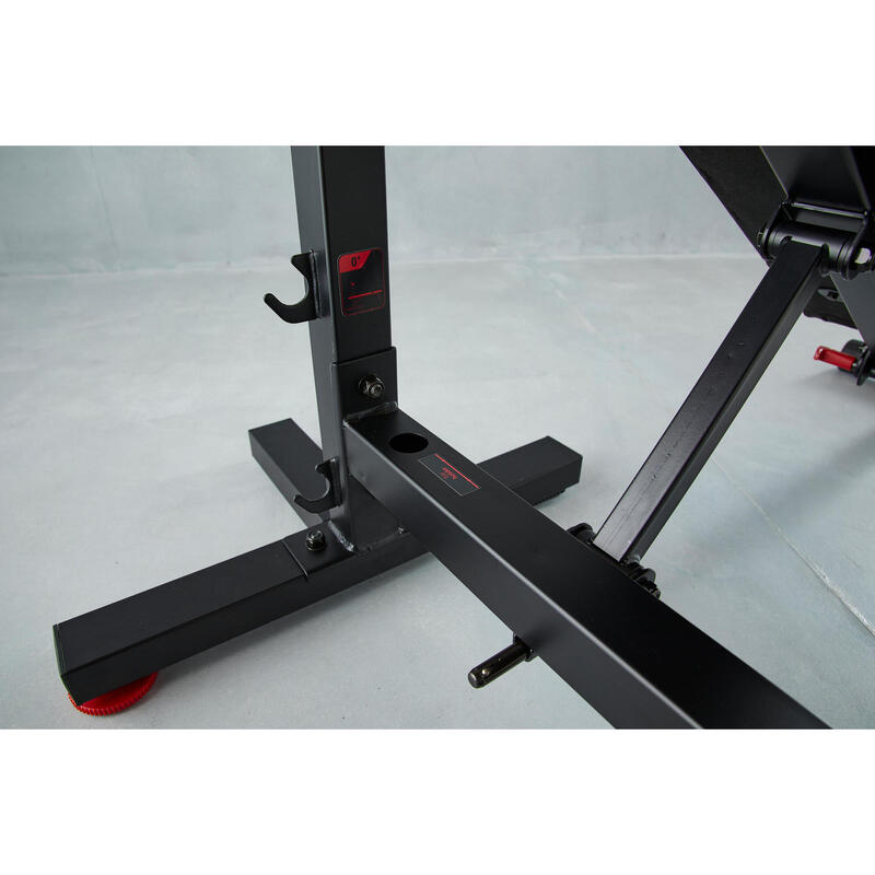 Opklapbare en kantelbare halterbank voor krachttraining met vouwsteunen bench press fold