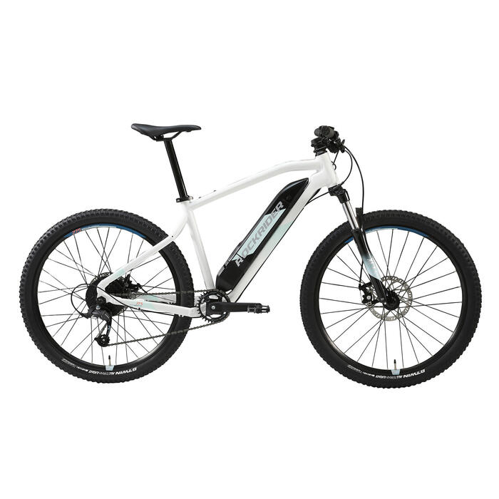 Velo Vtt Electrique E St100 Femme Blanc 27 5 Rockrider Decathlon