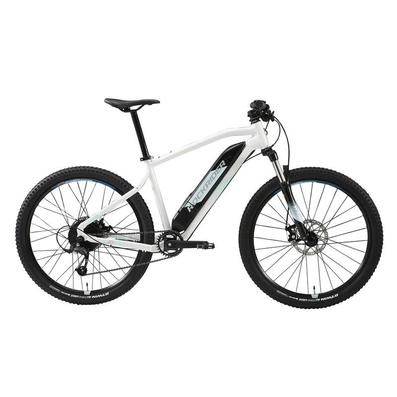 E-Mountainbike Hardtail 27,5 Zoll Rockrider E-ST 100 weiss 