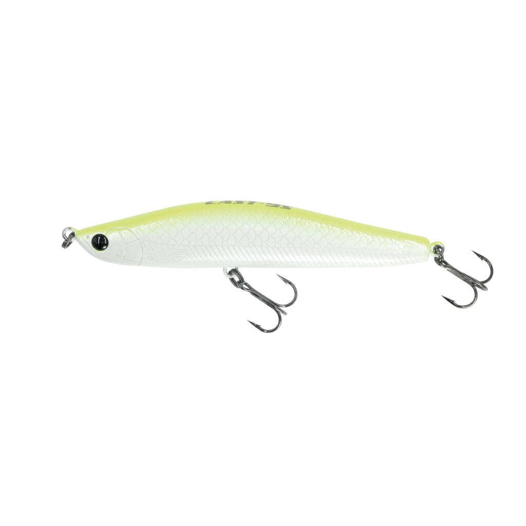 Sea Fishing Lure Cast Minnow 95 25g White Lemon