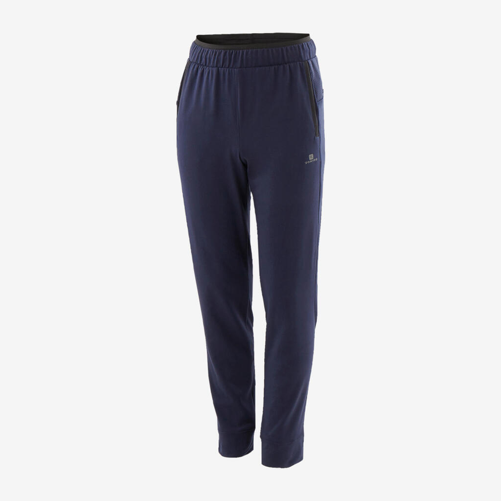 Trainingshose warm atmungsaktiv Slim Kinder marineblau