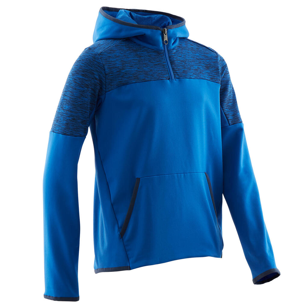 Ζεστό, αναπνεύσιμο, συνθετικό φούτερ με κουκούλα, με μισό φερμουάρ s500 - μπλε