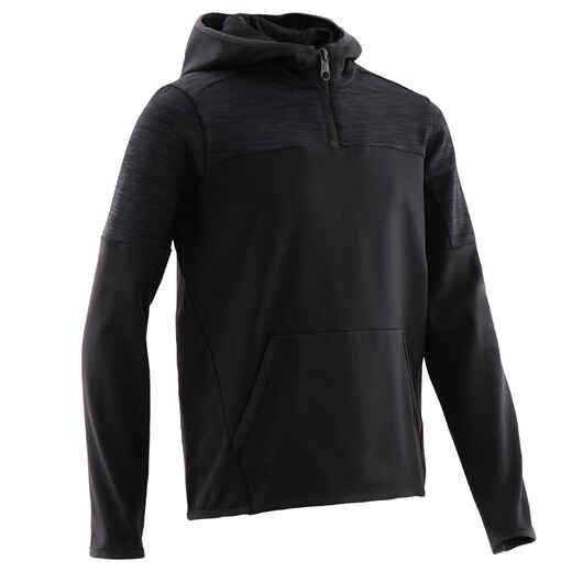 
      Sweat capuche 1/2 zip chaud, synthétique respirant S500 garçon GYM ENFANT noir
  