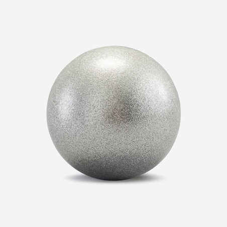Lopta za ritmičku gimnastiku 16,5 cm šljokičasto srebrna