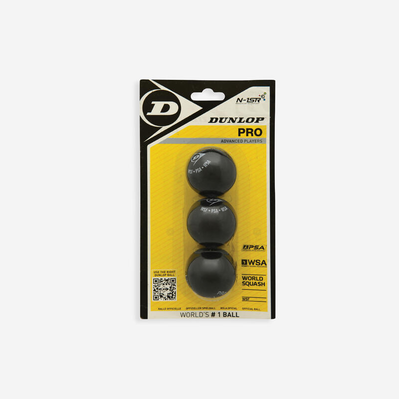 Dunlop Squashball Pro Doppelgelb 3 Stück