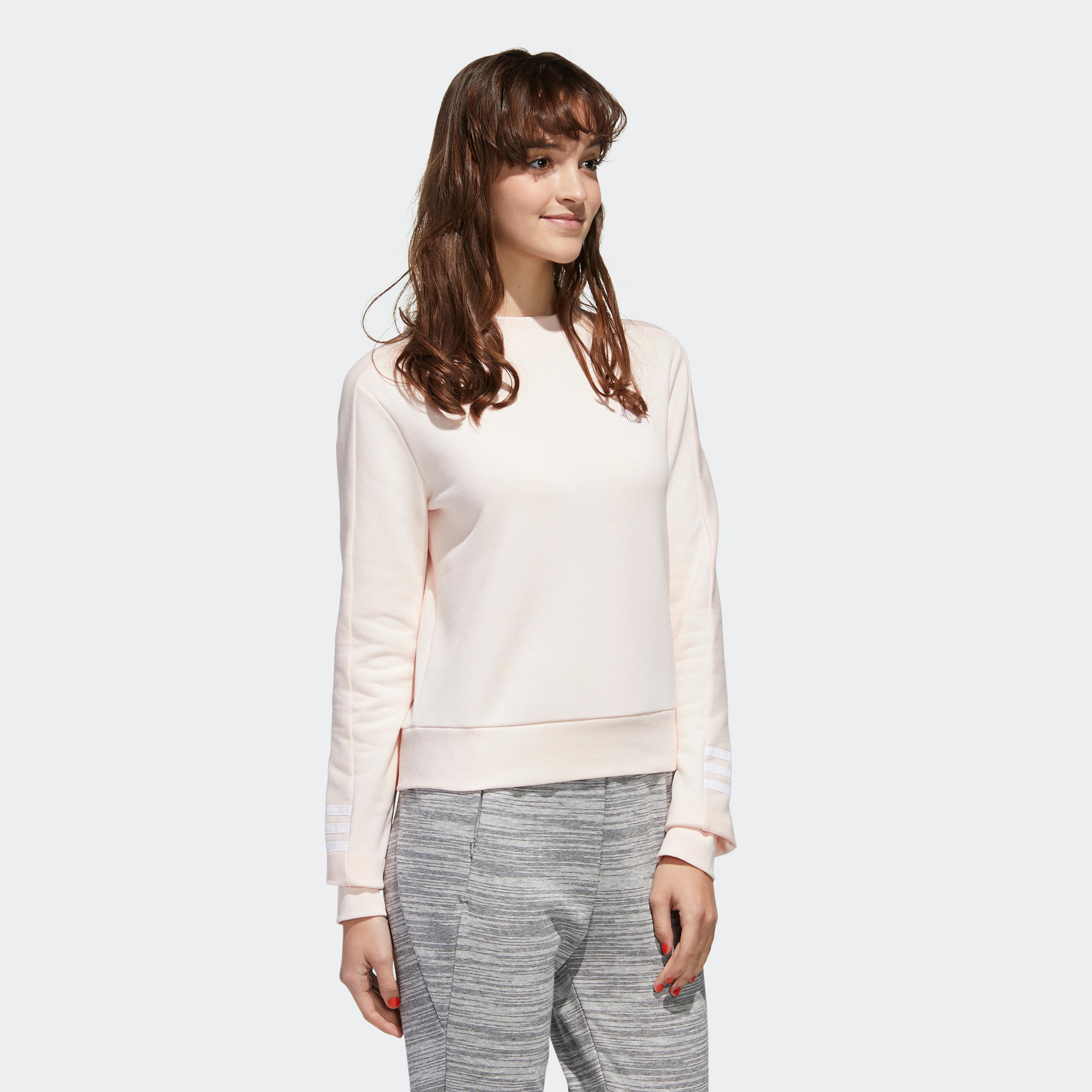 Felpa donna fitness Adidas misto cotone rosa ADIDAS | DECATHLON