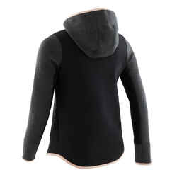 Kids' Warm Hooded Zip-Up Sweatshirt 900 - Black/Dark Mottled Grey