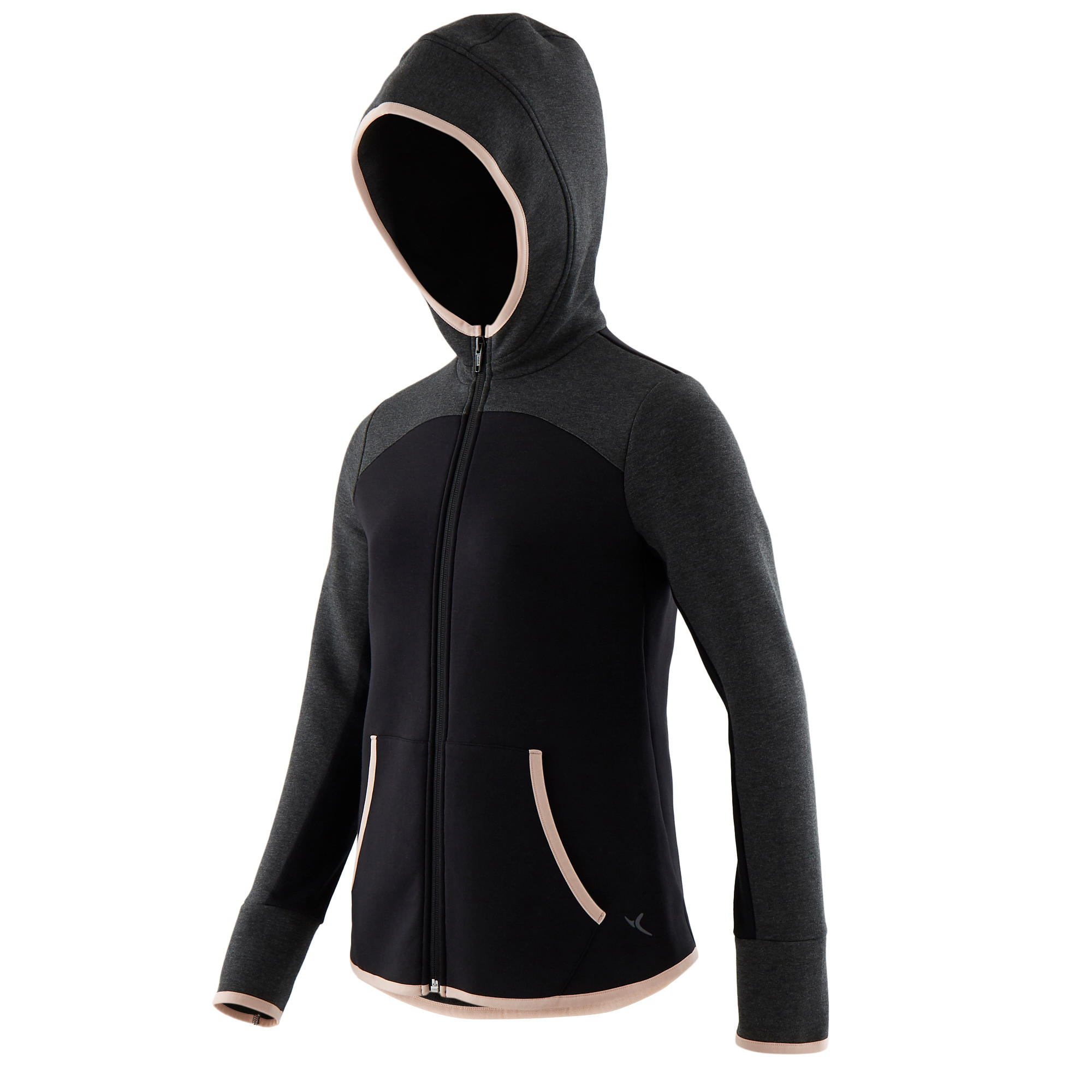 Sudadera Cremallera 900 Niños Negro Gris Oscuro Jaspeado Capucha Cálida 7/13