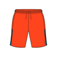 Fotbollsshorts F520 junior blå och orange Lagsport - Shorts F520 Junior blå KIPSTA - Futsalkläder