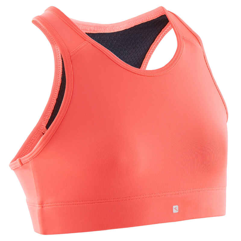 Sport-Bustier atmungsaktiv Mädchen koralle Sport-Bustier atmungsaktiv Mädchen koralle