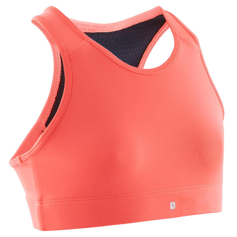 Girls' Breathable Sports Bra - Coral