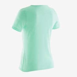 T-Shirt bomull 100 Junior grön med tryck